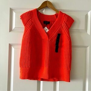 Banana Republic Orange Knit Sweater Vest